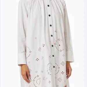 Ganni White Dress shirt with Black Buttons